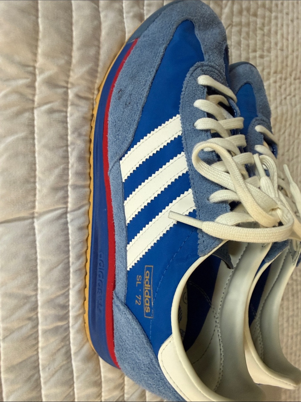 adidas SL 72 Blue with White Stripes and Red Accent